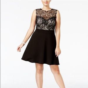 Trendy Plus Size Lace Fit & Flare Dress